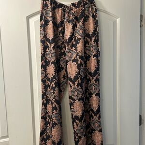 Elegant Black and Brown Floral Pants